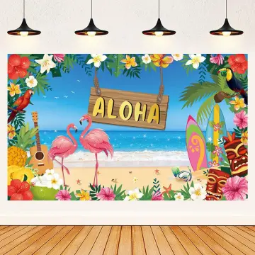 Luau Party Decorations Hawaiian Aloha Backdrop Banner Tropical