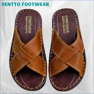 Mens leather sales slippers sale