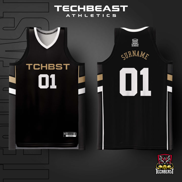 Pro Black Full Sublimation Basketball Jersey Techbeast ( CUSTOM NAME ...