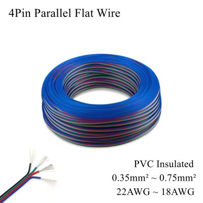 【CW】 4Pin 4 Core Tinned Electrical Wire Parallel Audio Flat Multiple Twisted Cable Stranded Led Lighting