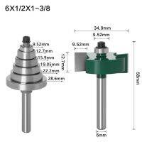 รอยบากเราเตอร์ดอกสว่านที่มี6ชุดตลับลูกปืน-1/2 "H-1/4" 6Mm งานไม้เครื่องมือคัตเตอร์สำหรับงานไม้เครื่องตัดเดือย