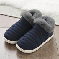 2019 Winter Men Shoes Warm Snow Boots Plush Cotton Footwear Unisex Lovers Flat Non-slip Slip-on Waterproof Ankle Boots Striped