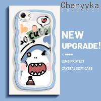 เคส Chenyyyka สำหรับ OPPO F5 F5บวก F5 F7ลายการ์ตูนน่ารักรูปฉลามใหม่มาการอง Colour ลูกคลื่นกันกระแทกแบบใสนิ่มเคสมือถือโปร่งใสลายกล้องถ่ายรูปที่สร้างสรรค์เคสซิลิกาเจลฝาครอบป้องกัน