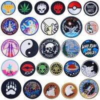 Circular Ring Iron On Patches Badges for Sew Seam Tailoring Clothes Suits of Coat Jacket Trousers T-shirt Pants Ornament Apparel Haberdashery