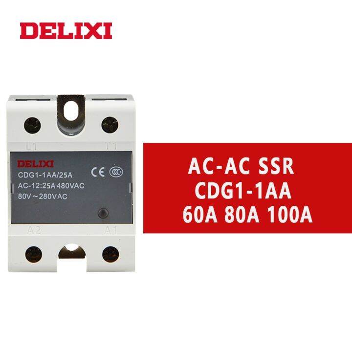 new-ge417477043706069-delixi-cdg1โซลิดสเตทรีเลย์-ssr-เอ60aa-100aa-80aa-80-280v-ac-ถึง24-480v-ac-ssr-เฟสเดียว-ac-ไม่มีรีเลย์ติดต่อ