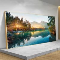 โปสเตอร์ที่ทันสมัยพิมพ์ภูมิทัศน์ธรรมชาติ Alps Mountain ภาพวาดผ้าใบ Sunshine Forest Lake รูปภาพสำหรับห้องนอนตกแต่งบ้าน New