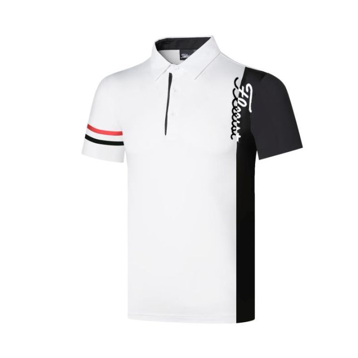 new-golf-clothing-mens-short-sleeved-breathable-sweat-wicking-quick-drying-sports-polo-shirt-golf-jersey-hit-color-top-summer-master-bunny-pearly-gates-callaway1-g4-footjoy-castelbajac-odyssey-le-coq
