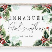 Immanuel God อยู่กับเรา Matthew 1:23พระคัมภีร์ไบเบิลศิลปะบนผนังพิมพ์คัมภีร์พิมพ์ได้พระเยซูคริสต์ Kado Ulang Tahun พิมพ์ตกแต่งคริสต์มาสสามารถพิมพ์ได้ผลิตภัณฑ์ที่ปรับแต่งได้1ชิ้นกรอบไม้ด้านในหรือไร้กรอบ