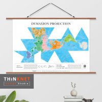 ภาพแขวนผนังแผนที่ชุดรัฐกิจโลก ภาษาอังกฤษ: ไดแมกเซียน โปรเจกชัน Political World Map English: Dymaxion Projection