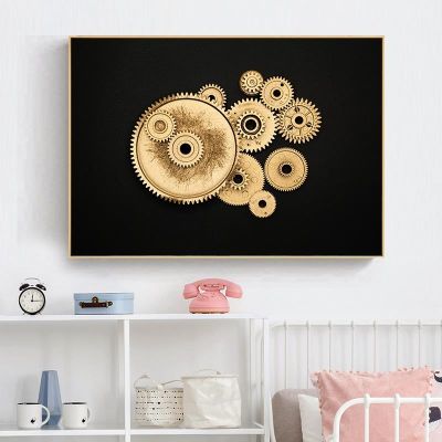 Industrial Mechanical Gear Wrench Style Art Canvas Painting Poster Cuadros Living Room Bedroom Decoration Painting