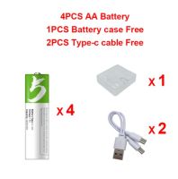 1.5V 2600mWh USB AA Li-Ion แบบชาร์จไฟได้สำหรับเมาส์ควบคุมระยะไกลพัดลมขนาดเล็กของเล่นไฟฟ้า + สายเคเบิล