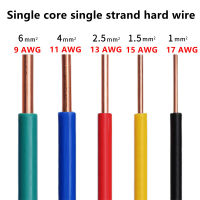 1/2 เมตร BV ในครัวเรือน single-core single-strand สารหน่วงไฟลวด 15 13 18 17 11 6 AWG แกนทองแดงบริสุทธิ์ 1.5 2.5 ลวดแข็ง 4 มม.-Bajinde