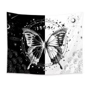 Butterflies And Moths Tapestry Black And White Flower Tapestry Wall
