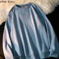 JPQQ Store 2022ฤดูใบไม้ร่วงและฤดูหนาวเสื้อคู่สีทึบของผู้ชายเสื้อสเวตเตอร์คอกลมชายใหม่เสื้อคอกลมแบบสวมหัวทรงหลวมไซส์ใหญ่