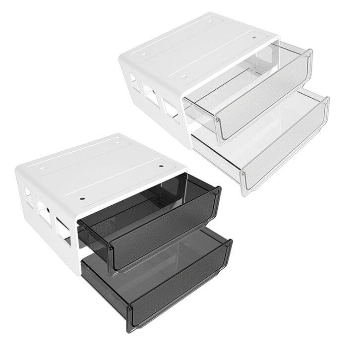 under-desk-storage-drawer-slide-out-hidden-self-adhesive-organizer-attachable-drawer-organizer-with-2-layers