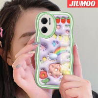 JIUMOO เคสสำหรับ Xiaomi MI Xiaomi MI Redmi 10 5G Note 11E 5G Redmi 11 Prime พร้อมด้วยลายดอกไม้สีรุ้งเคสโทรศัพท์กันกระแทกแบบนิ่ม TPU ซิลิโคนแบบใสกรอบป้องกันกล้องรวมทั้งหมด