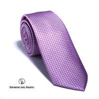 Giorgio Del Sarto Necktie Size Slim  Pink with Fabric Texture เนคไทสีน้ำเงินชมพูมีเท็กเจอร์