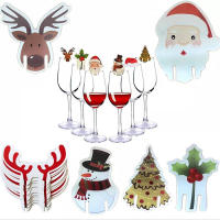 PS Store 10pcs/set Fashionable Christmas Card Christmas Wine Glass Red Wine Glass Card Decoration