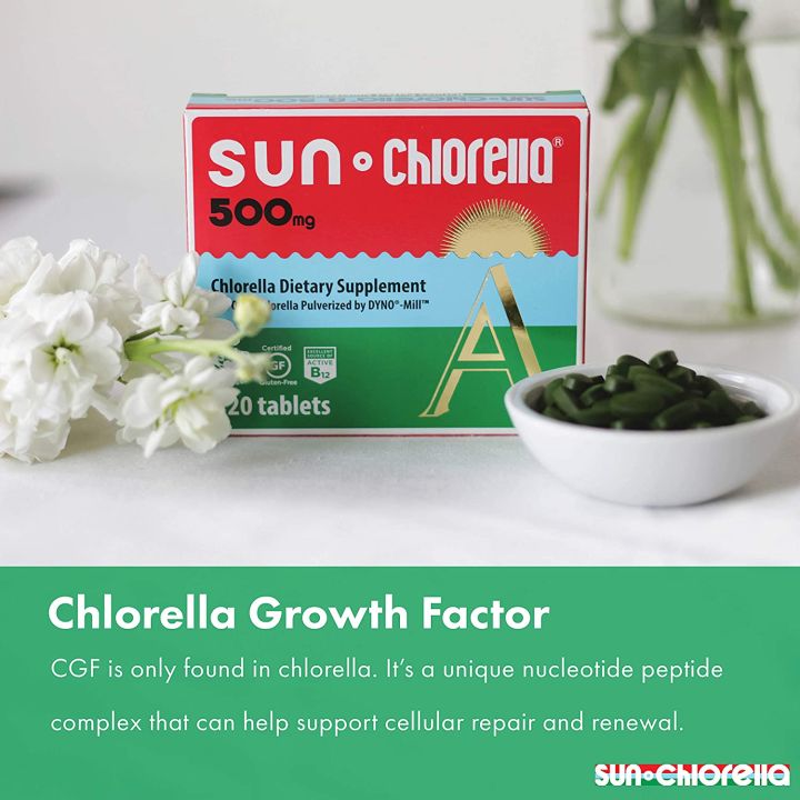 ผลิตภัณฑ์เสริมอาหาร-คลอเรลล่า-sun-chlorella-a-500-mg-120-tablets-สุดยอดอาหารจากธรรมชาติ