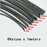 【cw】 8meter/set Shrink Tube 1/2/3/4/5/6/7/8 mm 2:1 Tubing Shrinkable Sleeving Wrap wire kit 【hot】