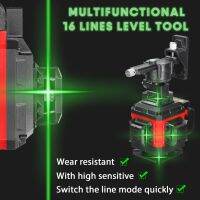 ชุดเครื่องมือปรับปรุงเครื่องมือปรับระดับพื้นแบบชาร์จไฟได้เครื่องปูกระเบื้องเองได้16เส้นเลเซอร์วัดระดับ3 ° อเนกประสงค์