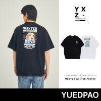 Yuedpao x Mootoo ยอดขาย No.1 รับประกันไม่ย้วย 2 ปี เสื้อยืดเปล่า เสื้อยืด Oversize Collab Mootoo Wanted Poster