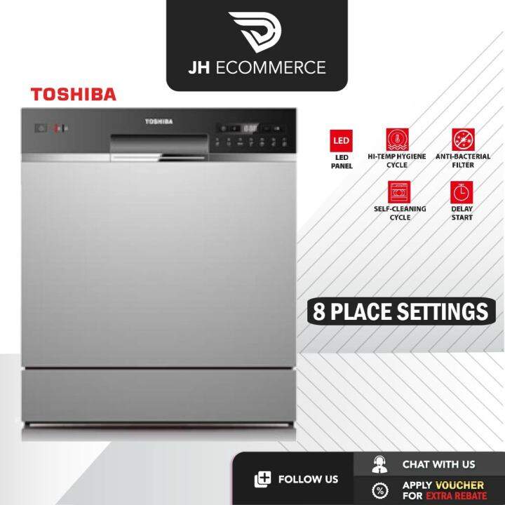 Toshiba 83PCS Table Top Dishwasher DW08T1(S)MY with 7 Program Dish Washer Lazada