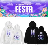 2023 NEWBANGTAN 10TH ครบรอบ FESTA Hoodie ผู้ชายและผู้หญิง Pullover 2023เกาหลีหลวมเสื้อคู่ Harajuku แฟชั่น Casual Streetwear Top