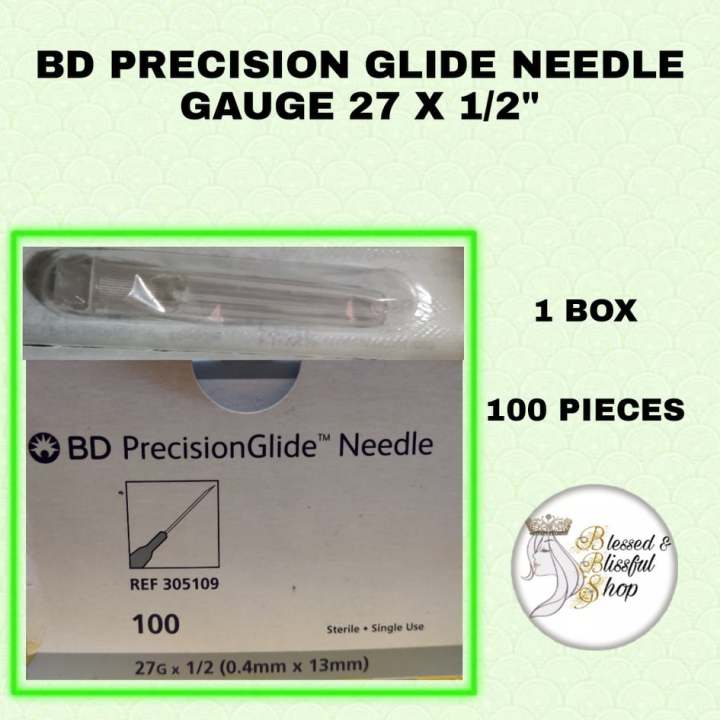 BD Needle Gauge 27 x 1/2'' 1 Box of 100 Pieces | Lazada PH