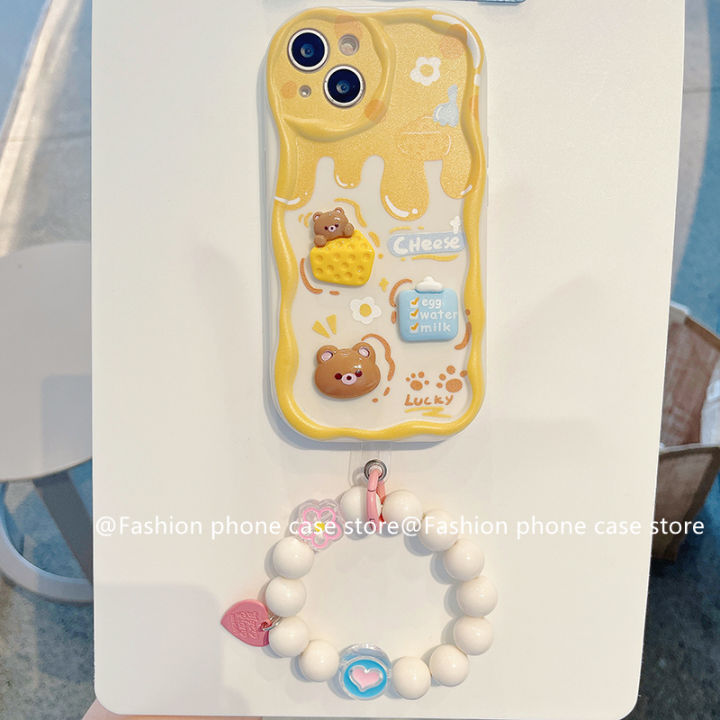 เคสโทรศัพท์-vivov29-vivo-v29-pro-v25e-v25-pro-5g-เคส-phone-case-3d-สีสันสดใสลายการ์ตูนมาการองน่ารักพร้อมสร้อยข้อมือดอกไม้กรอบซิลิโคนนิ่ม2023