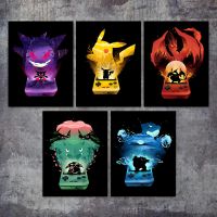 【LZ】﹊❀♛  Pokémon Anime Pôster Periférico Pikachu Gengar Blastoise Charizard Venusaur Pintura de Parede Decoração Infantil Brinquedos Cartoon