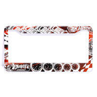 Universal JDM Bome Graffiti Aluminum License Plate Frame Tag Cover Holder USACA Standard 2pcs