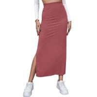 Spot parcel post2023 Autumn New European and American Womens Clothing Skirt Solid Color Foreign Trade Cross-Border Hip Skirt Split Dress