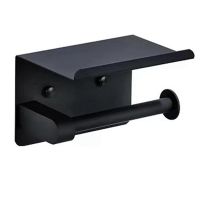 1 Piece Toilet Paper Holder Toilet Paper Roll Holder Matte Black Toilet Paper Holder Wall Mount Toilet Roll Holders