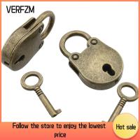 VERFZM SHOP 2pcs ของตกแต่งบ้าน ล็อคสีบรอนซ์ สไตล์โบราณ มินิมินิ ล็อคย้อนยุค อุปกรณ์เสริมเสริม สังกะสีอัลลอยด์ กุญแจโบราณกุญแจ