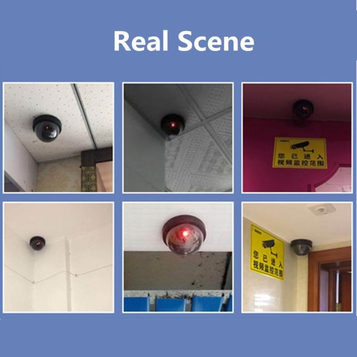 dfjhnedf-กล้องปลอมโดมกล้องวงจรปิดกล้องวงจรปิดปลอมหลอดไฟ-led-สีแดงกระพริบเหมาะสำหรับใช้ในในร่มและกลางแจ้ง