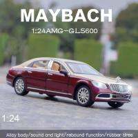 Benz Maybach ของเล่น S680โลหะหล่อโมเดลรถเหล็กรถ1:24รถจำลองของเล่นจำลองเสียงและเบาของขวัญสำหรับเด็ก