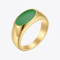 ENFASHION Vintage Colorful Oval Ring Gold Color Rings For Women Stainless Steel Fashion Jewelry Party Anillos Mujer R214126