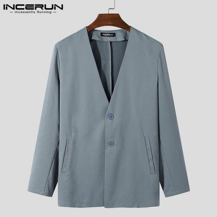 hnf531-beehoo-incerun-mens-v-neck-long-sleeve-blazer-coats-casual-party-dinner-jackets