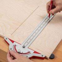 Stainless Steel Woodworking Edge Ruler Protractor Angle Finder Vernier Caliper Measure Tool Baseboard Crafts Carpenter Tool