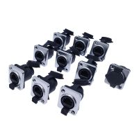 ;.[- 10 Piece RJ45 Waterproof IP65 Network Connector With Ruer Cover 8P8c D Type Panel Mount Socket RJ45 Ethernet Connector