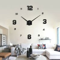 COD Large Wall Clock Modern 3D Acrylic Mirror Sticker Big Number Watch DIY Decor