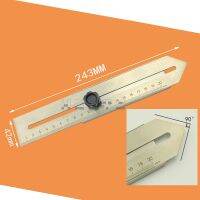 ไม้บรรทัดงานไม้ Ruler0-100MM 0-200สเตนเลสสตีลพร้อมลูกศรเครื่องหมายไม้บรรทัดคาลิปเปอร์แบบปรับได้0.1มม.