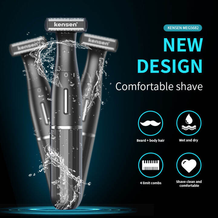 Kensen 2 In 1 USB Rechargable Electric Trimmer for Men Waterproof Razor