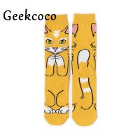 Cartoon Cat animal Funny Fashion Sports Long Socks for Unisex 3D Printed Stocking Pattern Hip Hop Cotton Sock J0895