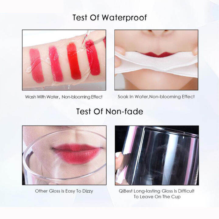 lipstik-nude-matte-แต่งหน้าผู้หญิงลิปกลอสคงทนสีแดงกันน้ำมี16สีลิปสติกเหลว