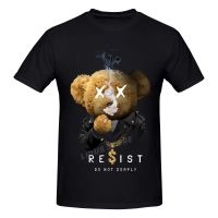 Cool Teddy Bear Leather Jacket Smoking Cigarette T Shirt Harajuku Streetwear T-Shirt 100% Cotton Graphics Tshirt S Tee Tops