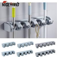 NICEYARD Wall Mounted Multi-Functional Broom Holder Tool Magic Plastic Mop Holder Bathroom Kitchen Storage 3 Styles