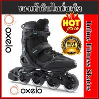 รองเท้าสเก็ต OXELO  รองเท้าอินไลน์สเก็ต  Inline Fitness Skates OXELO  FIT100PLUS Black in Black