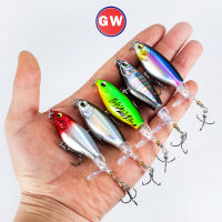 1ชิ้น6/10กรัมลอย Whopper Minnow 5สีเหยื่อตกปลามีหางหมุนอุปกรณ์ตกปลาลอยน้ำ2ตะขอสามชั้น